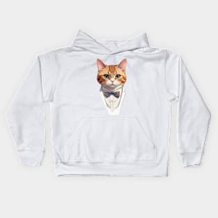 Fancy Cat with Bowtie no.11 Kids Hoodie